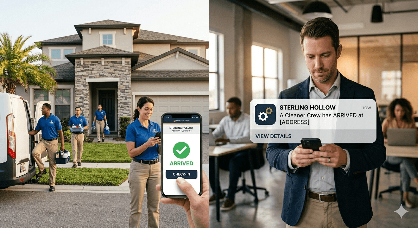FSM workflow notifications and status milestones